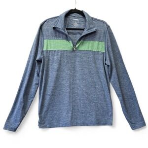 Sonoma Goods For Life Mens Quarter‎ Zip Pullover Blue Green Space Dye Medium